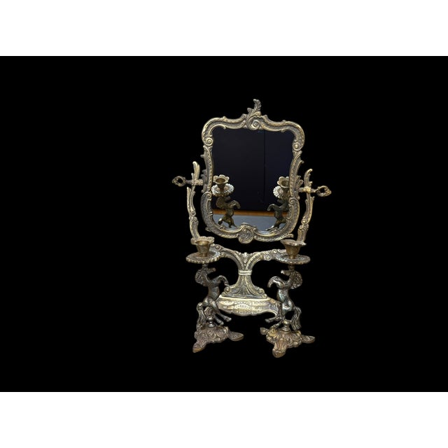 Metal Handmade Brass Horse Mirror Set For Sale - Image 7 of 18