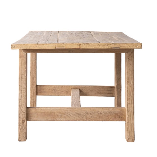 Matthew Izzo Home Vernacular Reclaimed Wood Rustic Rectangular Dining Table For Sale - Image 4 of 5