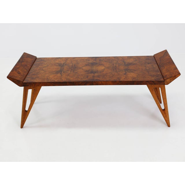 Brown Italian Coffee Table in Walnut Burl by Silvio Cavatorta, 1950s For Sale - Image 8 of 12