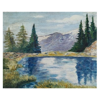 Louis Camille Gianoli, Lac de montagne, Oil on Cardboard For Sale