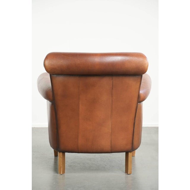 English Style Club Chair in Sheepskin Leather For Sale - Image 4 of 14