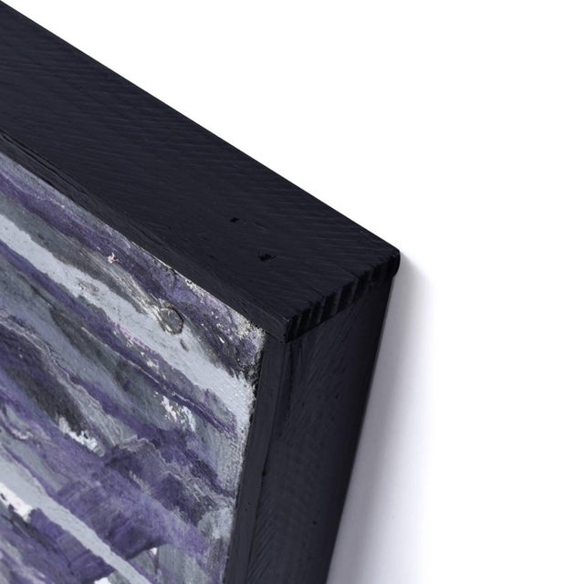 Goldberg 1960s New York School Purple and Silver Vertical Abstract Expressionist Painting For Sale - Image 6 of 8