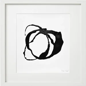 18' X 18' Framed Original Black and White Painting by Diane Grant