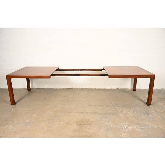 Henredon Mid-Century Hollywood Regency Walnut Extension Dining Table, Newly Refinished For Sale In South Bend - Image 6 of 15