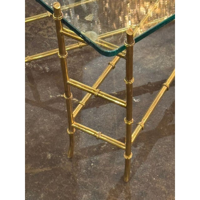 Italian Brass Bamboo Form Coffee Table For Sale In Dallas - Image 6 of 8