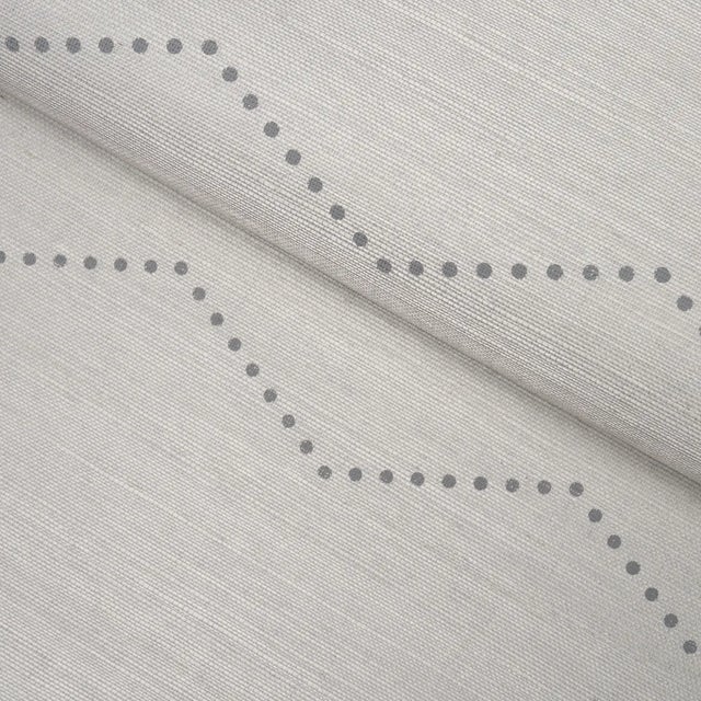 Schumacher SAMPLE - Schumacher Rivet Stripe Sisal Wallpaper In Dove For Sale - Image 4 of 5