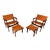 Mid-Century Modern Tooled Leather Sling / Safari Lounge Chairs With Ottomans Attributed to Angel Pazmino, Ecuador, Circa 1960s, 4 Pieces For Sale