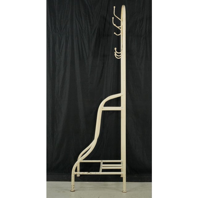 White Vintage European White Steel Hat & Coat Hall Tree Stand For Sale - Image 8 of 10