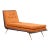 Robsjohn Gibbings for Widdicomb Mid Century Brass and Mahogany Chaise Lounge Chair For Sale