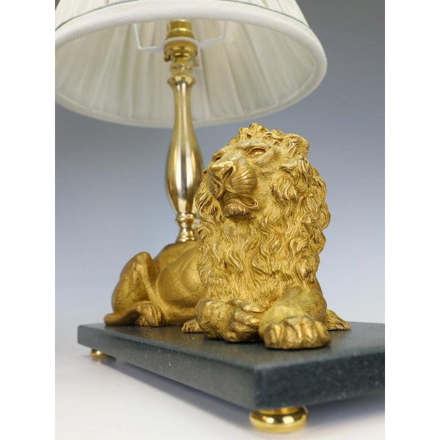 Gilt Bronze Lion Table Lamps attributed to Henri Picard, Paris, 1860s, Set of 2 For Sale - Image 14 of 18