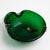 Vintage emerald green Murano glass catchall dish featuring the bullicante controlled bubble technique, with small air...