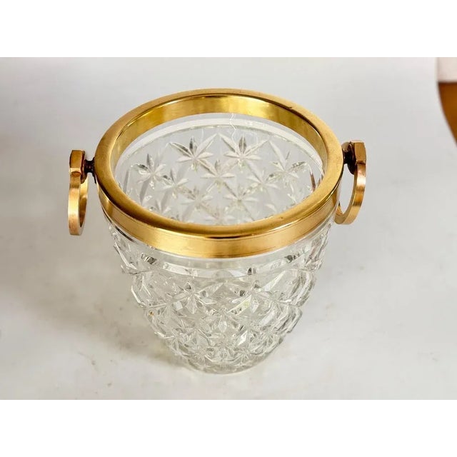 Champagne Bucket in Crystal and Brass, France, 20th Century For Sale - Image 11 of 12