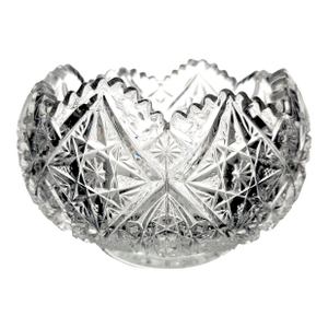 Eapg John B. Higbee Scalloped Saw Tooth Rose Bowl Stars Diamonds 6.25"