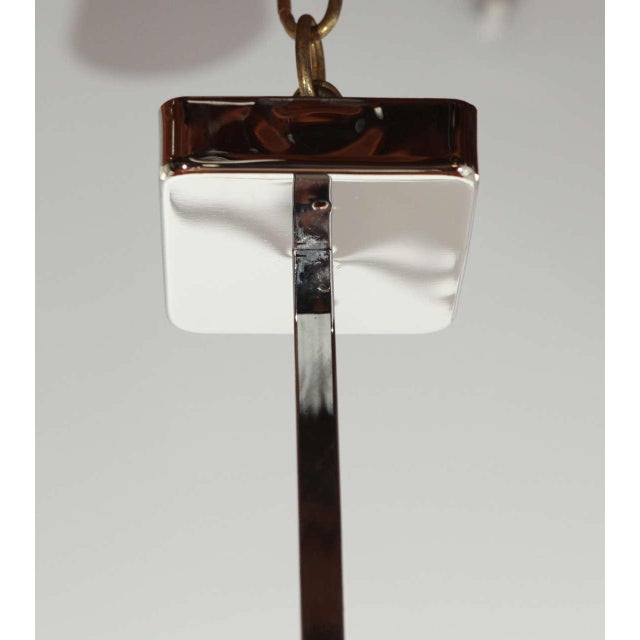 Abstract Vintage Abstract Italian Glass & Chrome Chandelier For Sale - Image 3 of 10