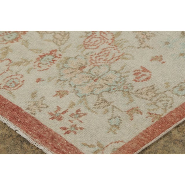 Vintage Turkish Runner With Floral Rosette & Vine Border - Rug & Kilim For Sale In New York - Image 6 of 9