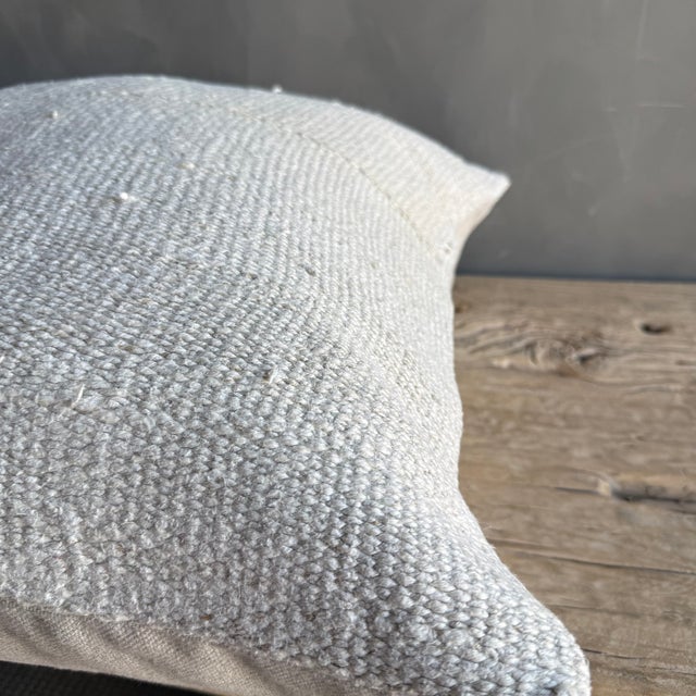 Mid-Century Modern Vintage Rug Pillow Cover With Original Seams For Sale - Image 3 of 6