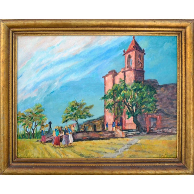 Textile "Pilgrimage" - Mid Century Figurative Landscape by Mary Miller For Sale - Image 7 of 7