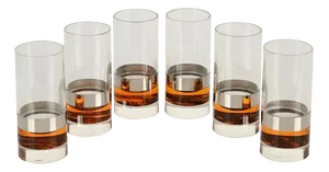 Glasses in Tortoiseshell Acrylic Glass and Chrome from Christian Dior, Italy, 1970s, Dior, Set of 6