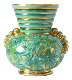 Italian Green and Gold Vase from Maioliche Deruta, 1960s