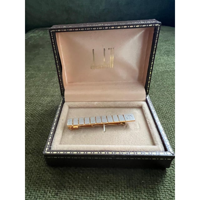 Rare Vintage Dunhill Gold Plated Tie Clip With Original Dunhill Case Circa 1960 For Sale - Image 9 of 10