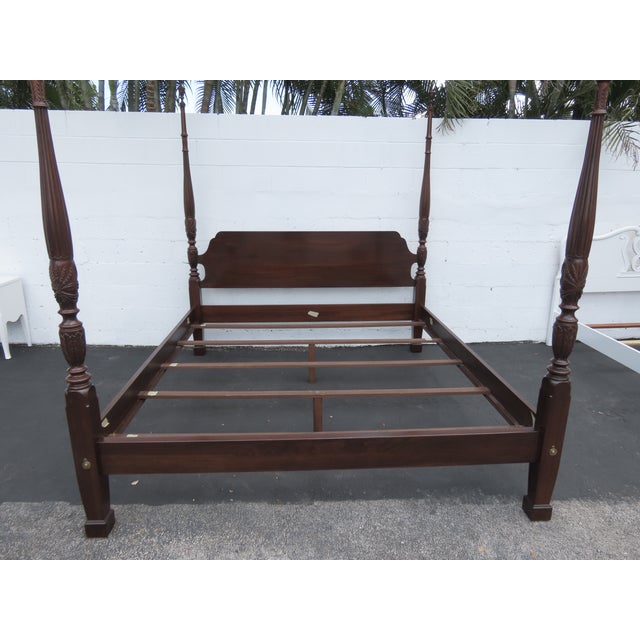 Carved Mahogany King Size Poster Bed 6444 For Sale - Image 16 of 18