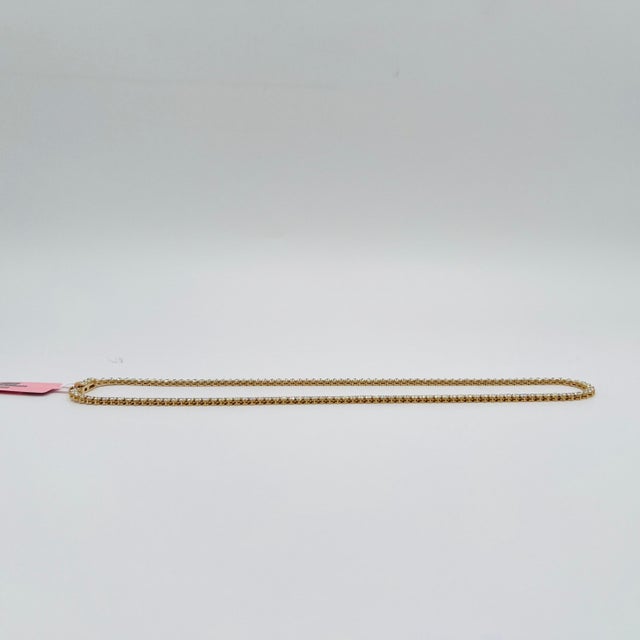 2020s White Round Diamond Tennis 3 Prong Necklace in 14k Yellow Gold For Sale - Image 5 of 7