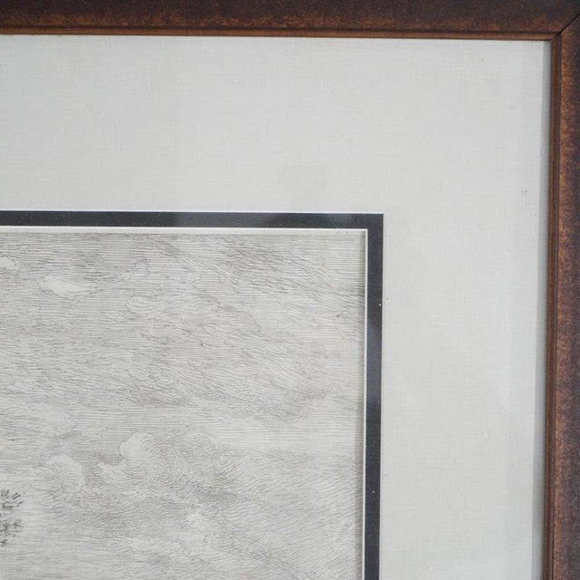 Printmaking Materials Framed Print, Copy After Corot French Impressionist La Sepia Landscape, 20th C For Sale - Image 7 of 13