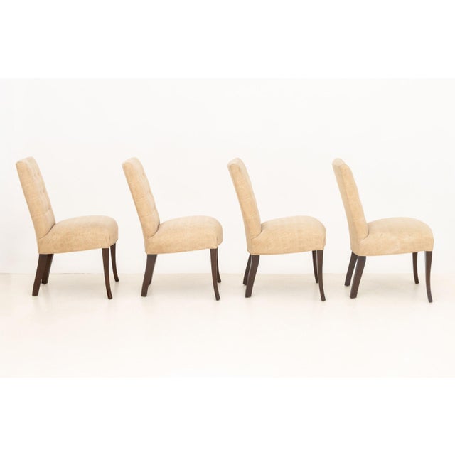 Set of Eight John Boone Tufted Beige Fabric Upholstered Dining Chairs For Sale In New York - Image 6 of 17