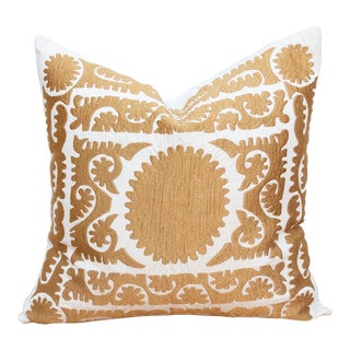 Golden Suzani Pillow For Sale