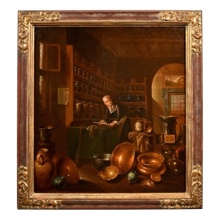 Giovanni Domenico Valentino, Pharmacist's Laboratories Interior, 1680, Oil on Canvas For Sale