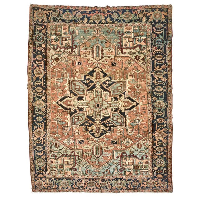 All of our antique & vintage rugs are professionally cleaned prior to being listed Title: DREAMY Antique Persian Heriz |...