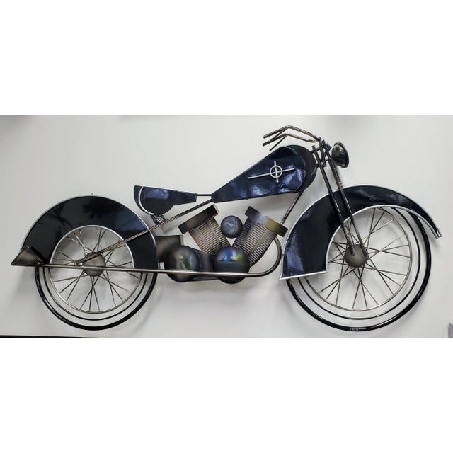 Curtis Jere Vintage Motorcycle - Large over 4 feet wide 3 hooks on back - ready to hang Signed and dated c.jere 1992...