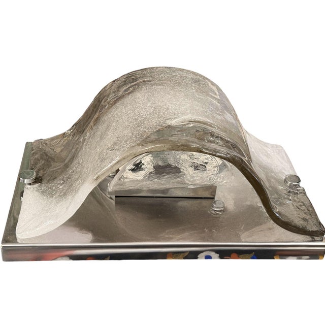Italian 1960s Italian Carlo Nason for Mazzega Murano Glass Wall Sconce / Flush Mount For Sale - Image 3 of 7