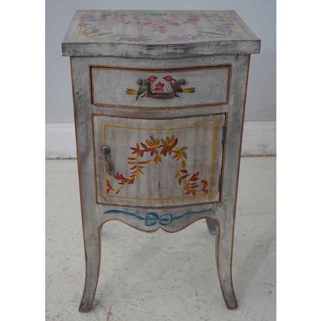 Age: Approx: 30 Years Old Details: Quality Construction Nice Hand Painted Details Stunning Decorator Nightstand 1 Drawer 1...