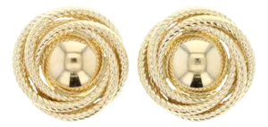 Love Knot Rope Gold Stud Earrings, 2 Pieces