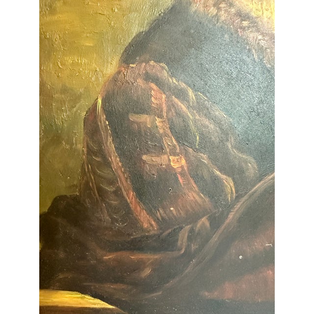 Vintage Rembrandt Self-Portrait Age 34 Reproduction Painting in Ornate Frame For Sale - Image 9 of 11