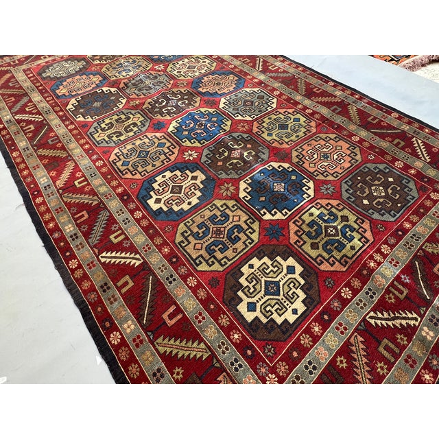 1980s Vintage Caucasian Soumak Flatweave Medallion Rug - 10'7" X 5'3" For Sale - Image 5 of 15