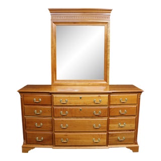 Harden Classic Cherry Dresser With Mirror, Solid Cherry, 12 Drawer For Sale