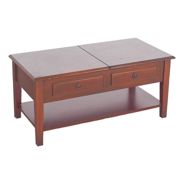 Rectangular Coffee Table with Hinged Top, 1950s For Sale