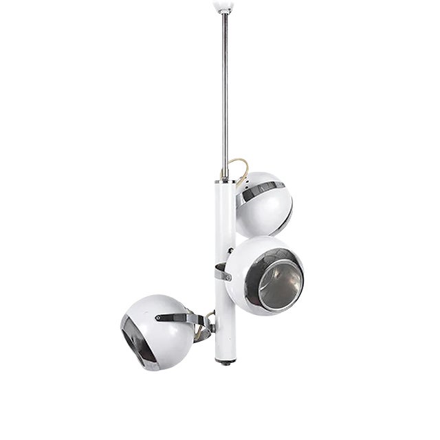 Italian Chrome-Plated Adjustable 3-Light Chandelier, 1970s For Sale