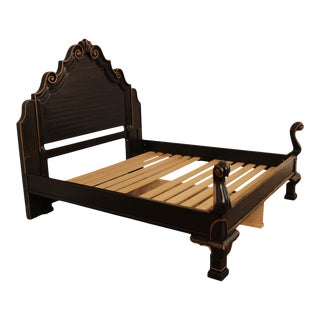Drexel Heritage Tuscany Collection Black & Gold Bramasole King Bed For Sale
