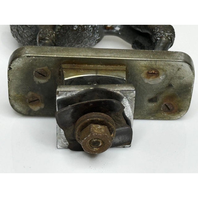 Circa 1940s Art Deco Small Bronze Model Poodle Dog Classic Car Mascot For Sale - Image 10 of 11