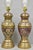 Mid 20th Century Vintage Brass & Cloisonné Enamel Pink & Blue Jardiniere Urn Table Lamps - Pair For Sale - Image 5 of 14