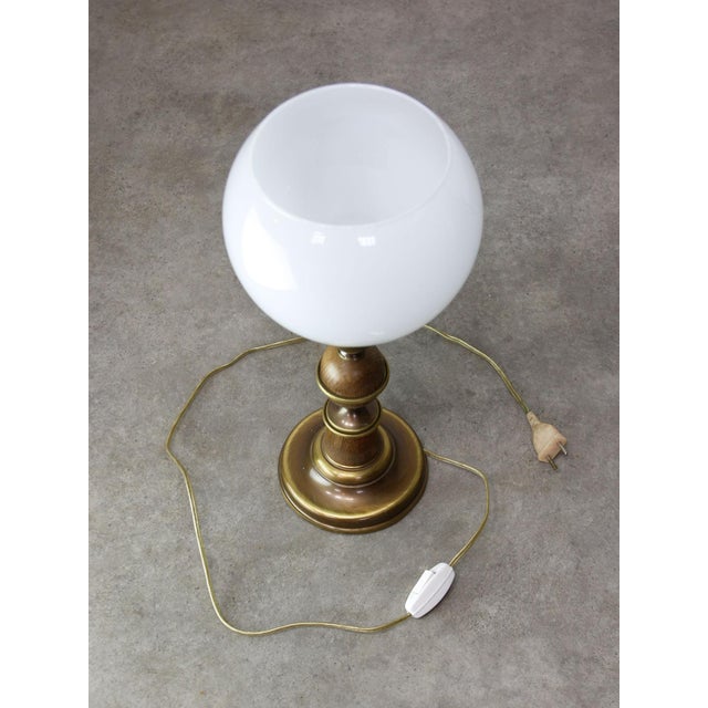 Vintage Italian Brass and Opaline Table Lamp, 1970s For Sale - Image 10 of 11
