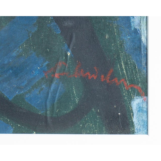 1964 Abstract Mixed Media on Paper Painting of St. Francis For Sale - Image 4 of 8