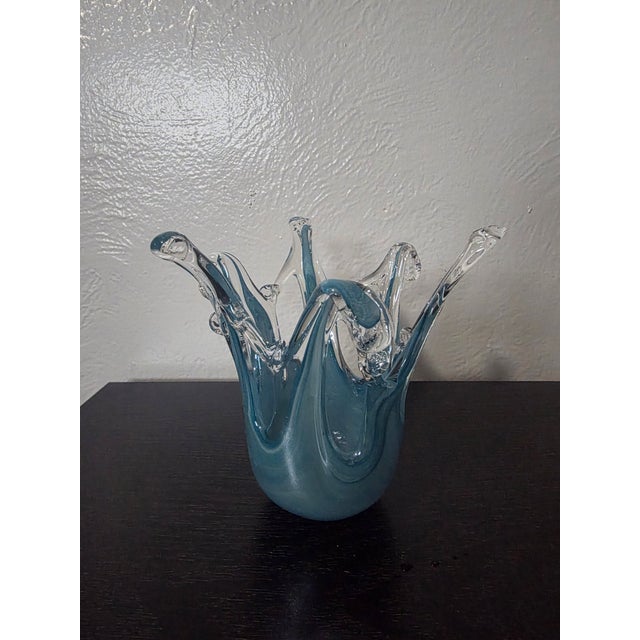 1970s Vintage Italian Hand Blown Art Glass Sculpture Biomorphic For Sale - Image 5 of 12
