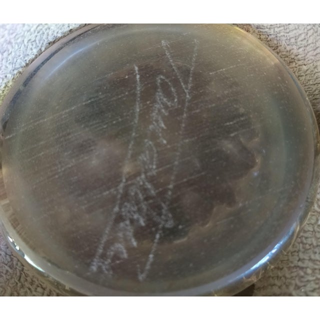 Vintage Ion Tamaian Signed Hand Blown Art Glass Perfume Bottle With Dauber For Sale - Image 13 of 17