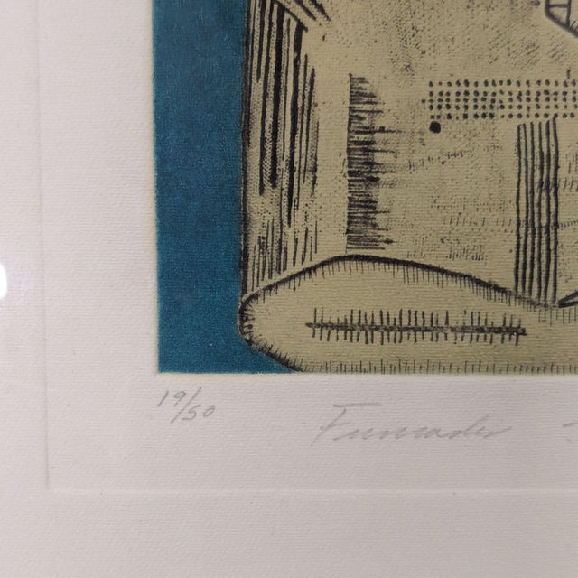 2000 - 2009 Mario Romero Limited Edition Aquatint Titled “Fumades” For Sale - Image 5 of 6