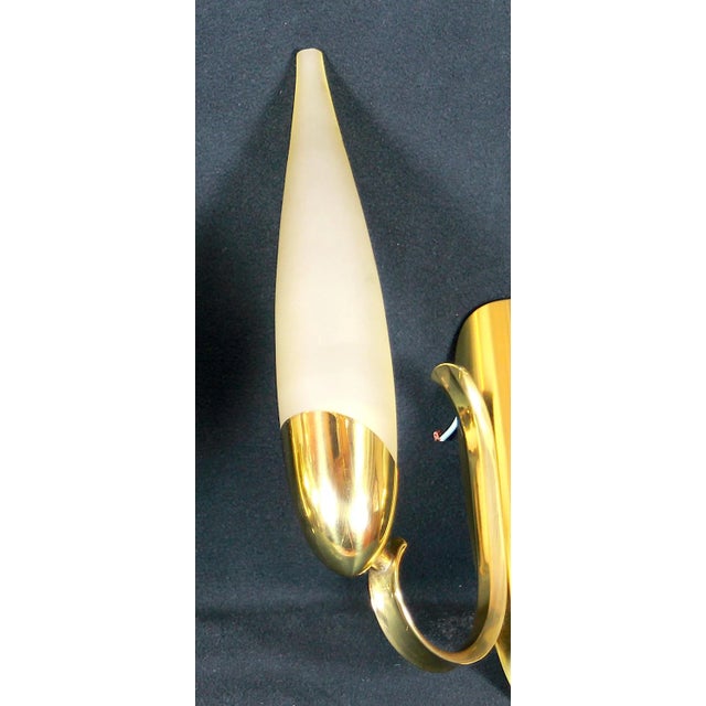 Mid-Century Modern Angelo Lelli for Arredoluce Brass Double Sconces, Mid-Century Italy - A Pair For Sale - Image 3 of 5