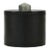 Matthew Izzo Home Marlene Round Black Pebbled Faux Leather Container With Green Anenturine Stone Handle For Sale
